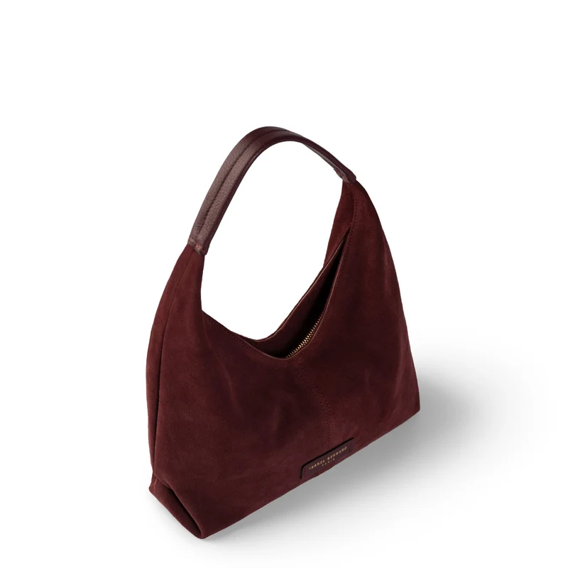 Isabel Bernard Honoré Grace Mini bordeauxrote Wildleder-Handtasche IB21132-152