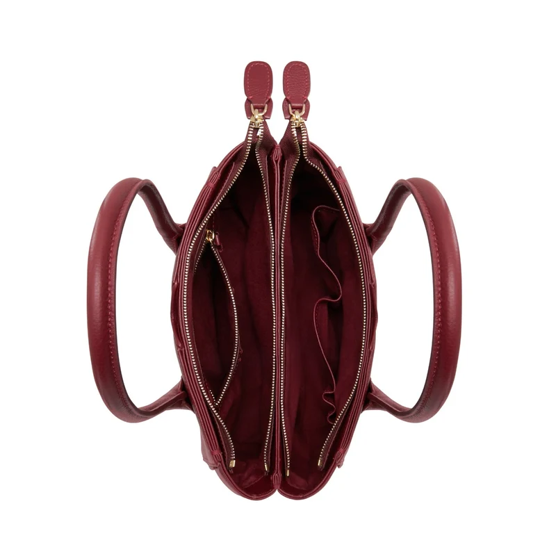 Isabel Bernard Honoré Cloe Midi Bordeaux Kalbsleder Handtasche IB25082-052