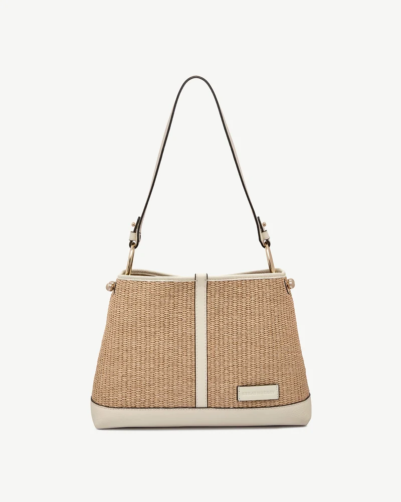 Lana Hobo - Vanilla/Natural Raffia