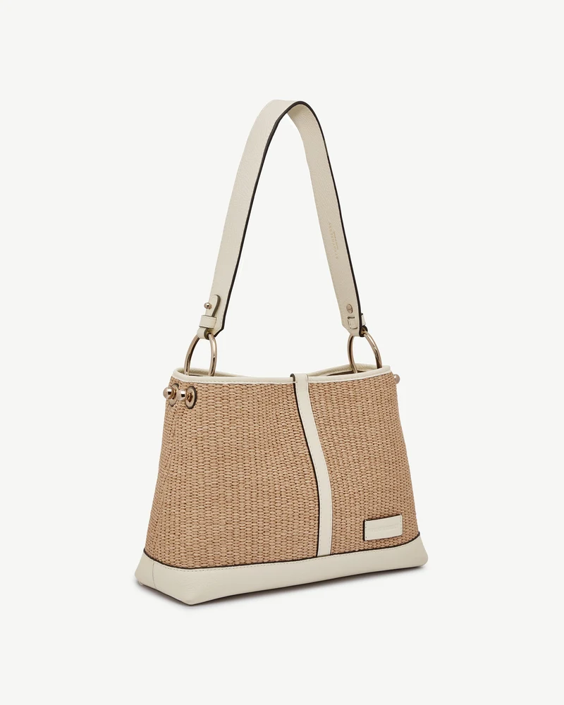 Lana Hobo - Vanilla/Natural Raffia