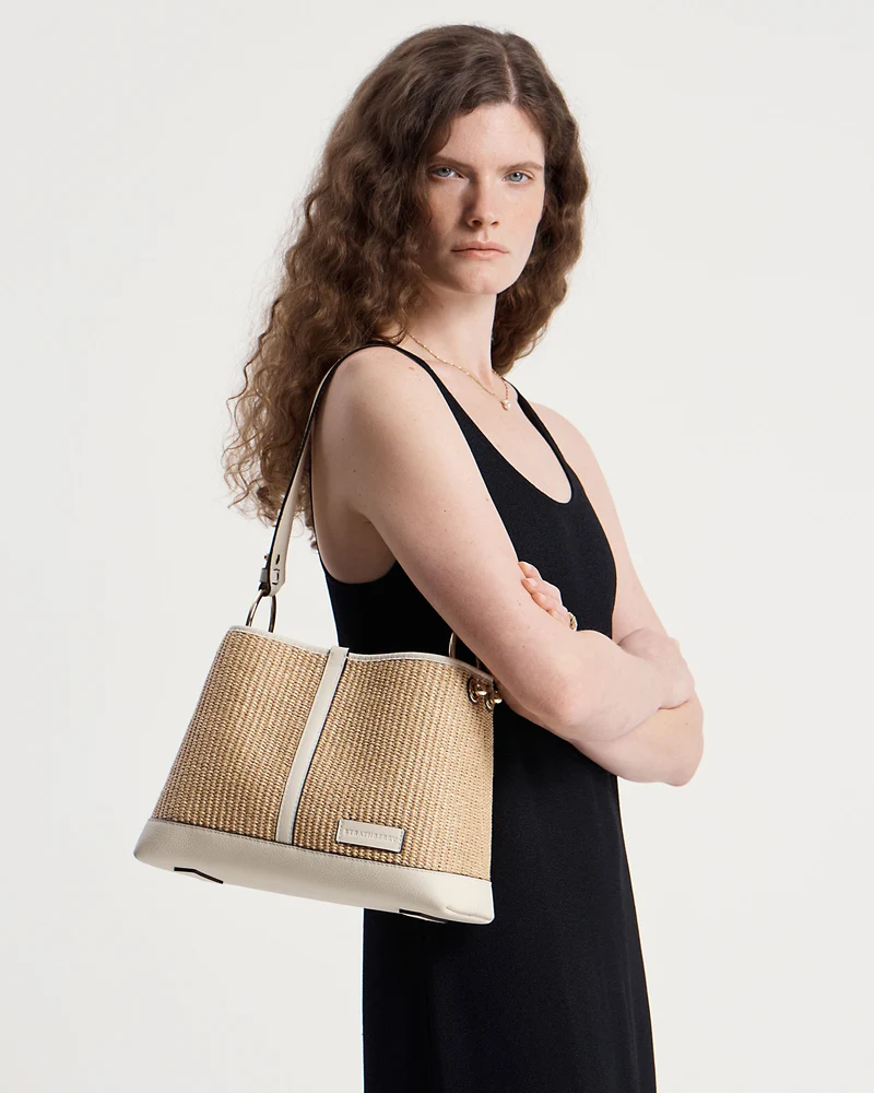 Lana Hobo - Vanilla/Natural Raffia