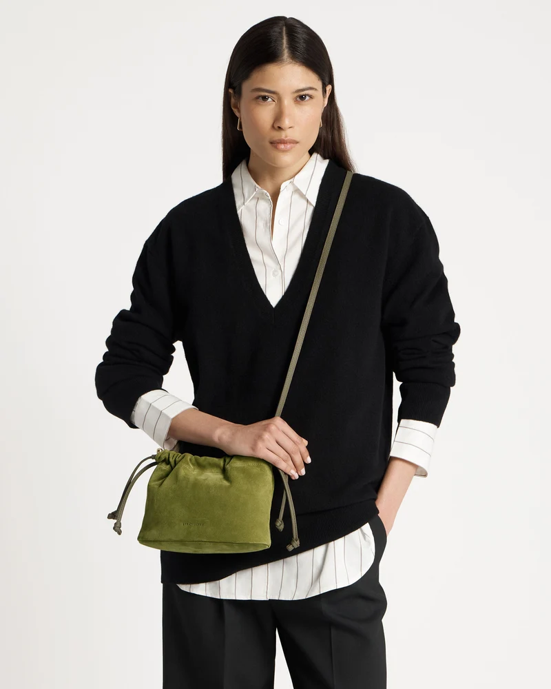 Charlotte Drawstring - Lime Suede/Khaki