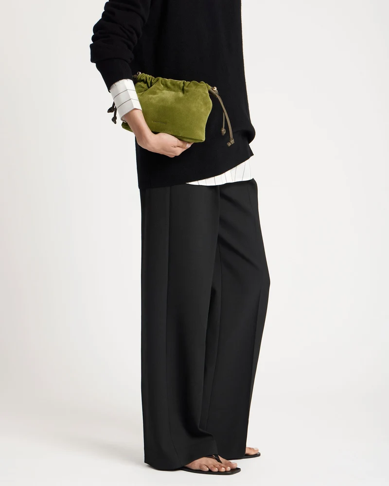 Charlotte Drawstring - Lime Suede/Khaki