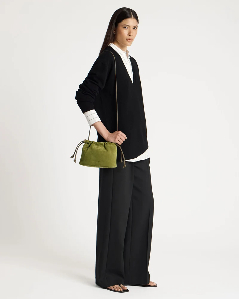 Charlotte Drawstring - Lime Suede/Khaki