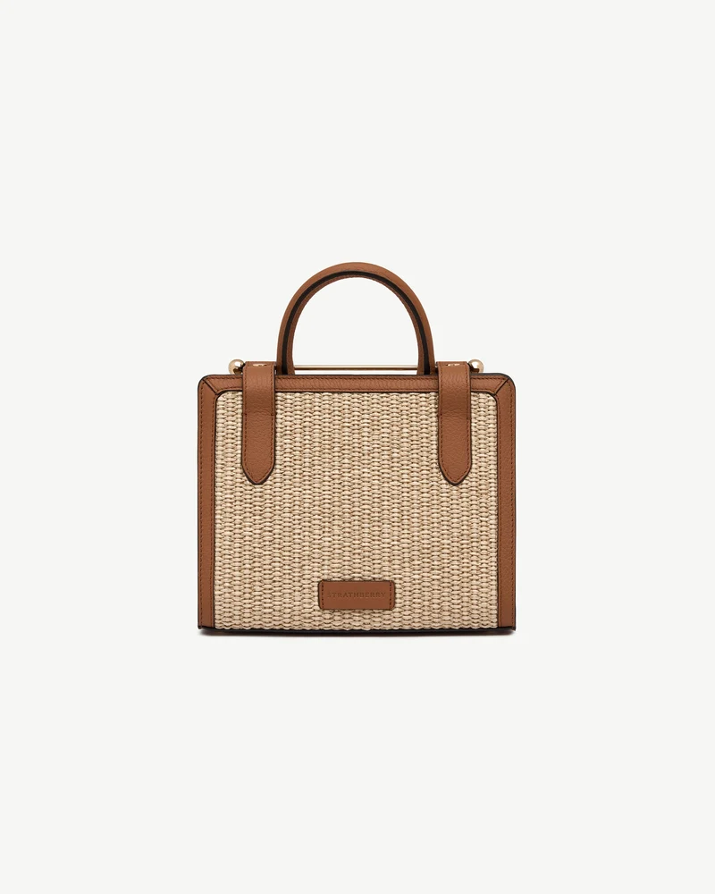 Mini Tote - Tan/Natural Raffia