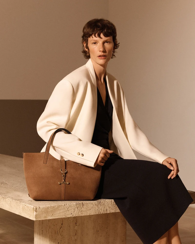 Kite Tote Midi - Tan Suede