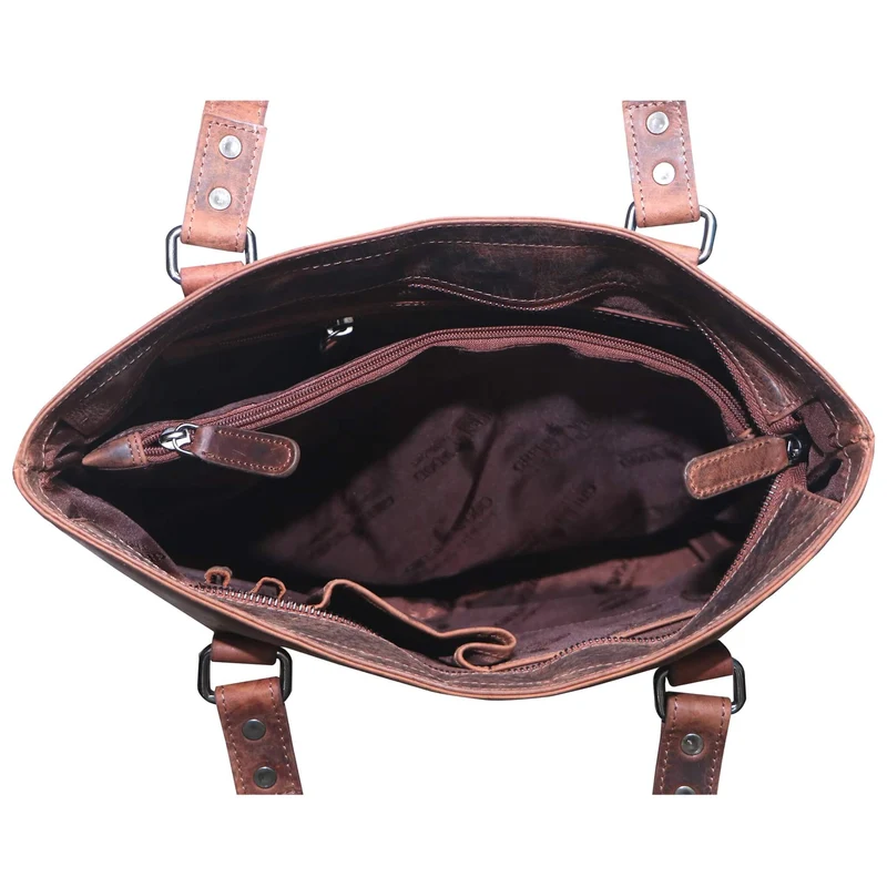 Olivia Henkeltasche Leder Shopper Tasche Tote Bag Schultertasche Damen