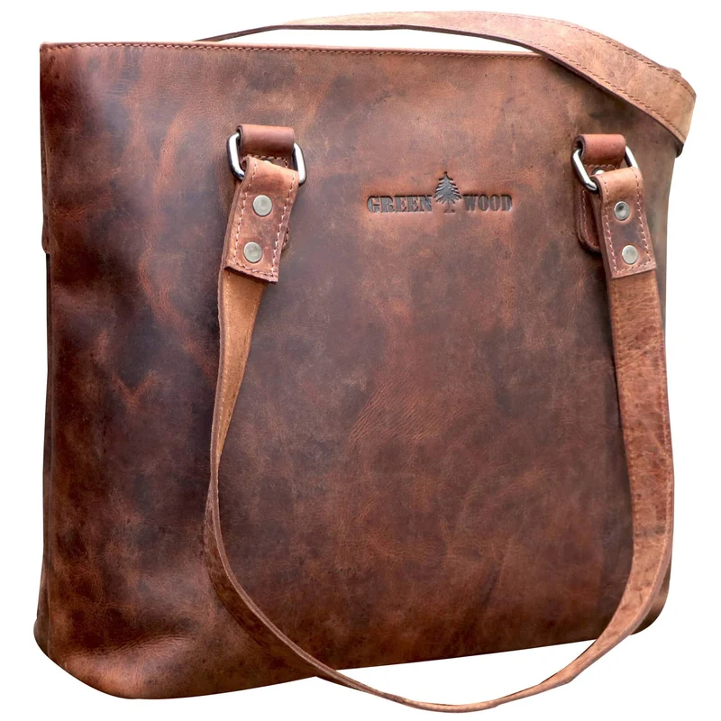 Olivia Henkeltasche Leder Shopper Tasche Tote Bag Schultertasche Damen