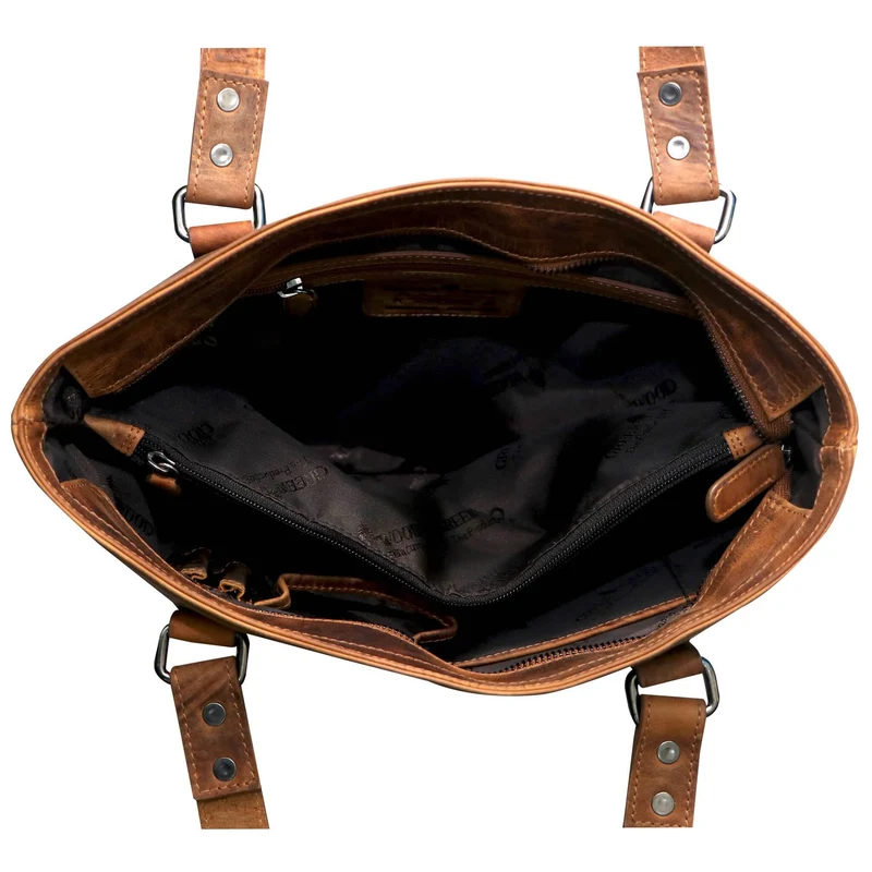 Olivia Henkeltasche Leder Shopper Tasche Tote Bag Schultertasche Damen