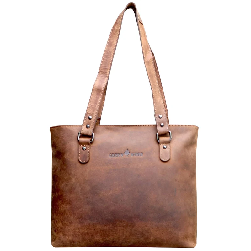 Olivia Henkeltasche Leder Shopper Tasche Tote Bag Schultertasche Damen