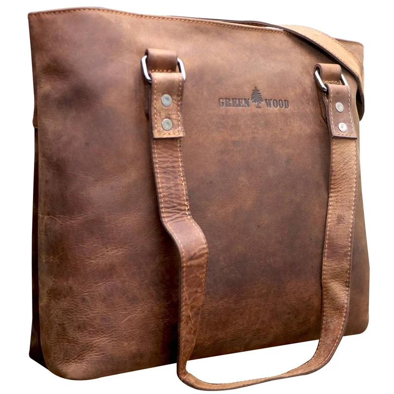 Olivia Henkeltasche Leder Shopper Tasche Tote Bag Schultertasche Damen