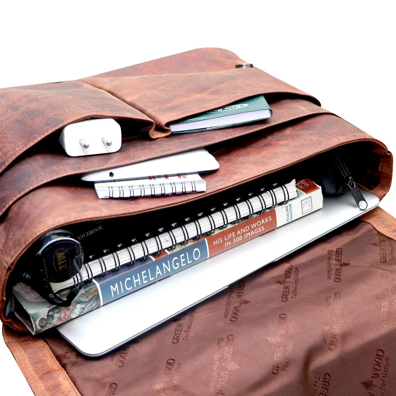 Leo Umhängetasche Damen Groß Schultertasche Herren Laptoptasche 15,6"