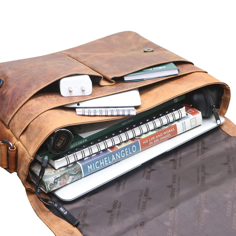 Leo Umhängetasche Damen Groß Schultertasche Herren Laptoptasche 15,6"