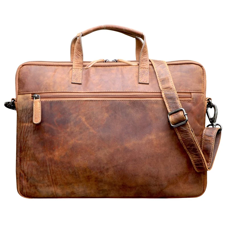 Fred Laptoptasche 13 Zoll Leder mit abnehmbarem Schultergurt Macbook Air Hülle