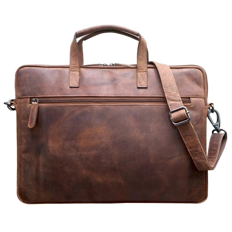Fred Laptoptasche 13 Zoll Leder mit abnehmbarem Schultergurt Macbook Air Hülle