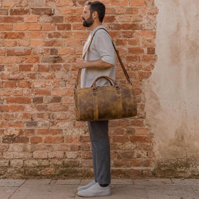 Jacob Weekender Männer Leder Reisetasche Damen Duffle Tasche Groß
