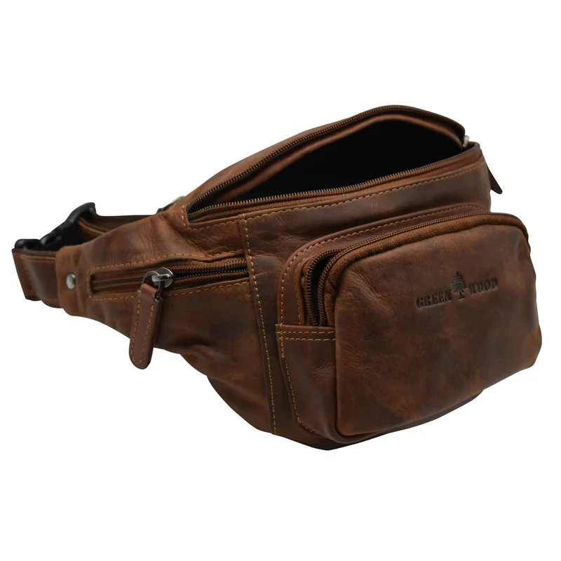 Gina Gürteltasche Damen Leder Bauchtasche Herren Tasche Crossbody