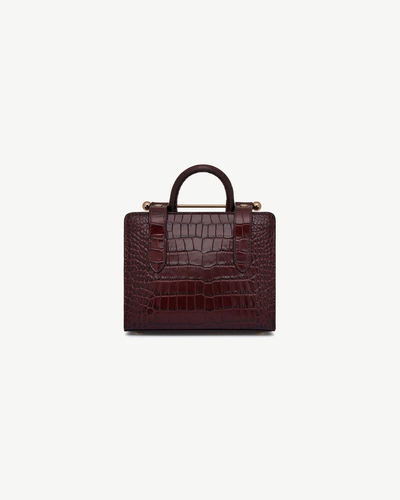 Nano Tote - Croc-Embossed Leather Burgundy
