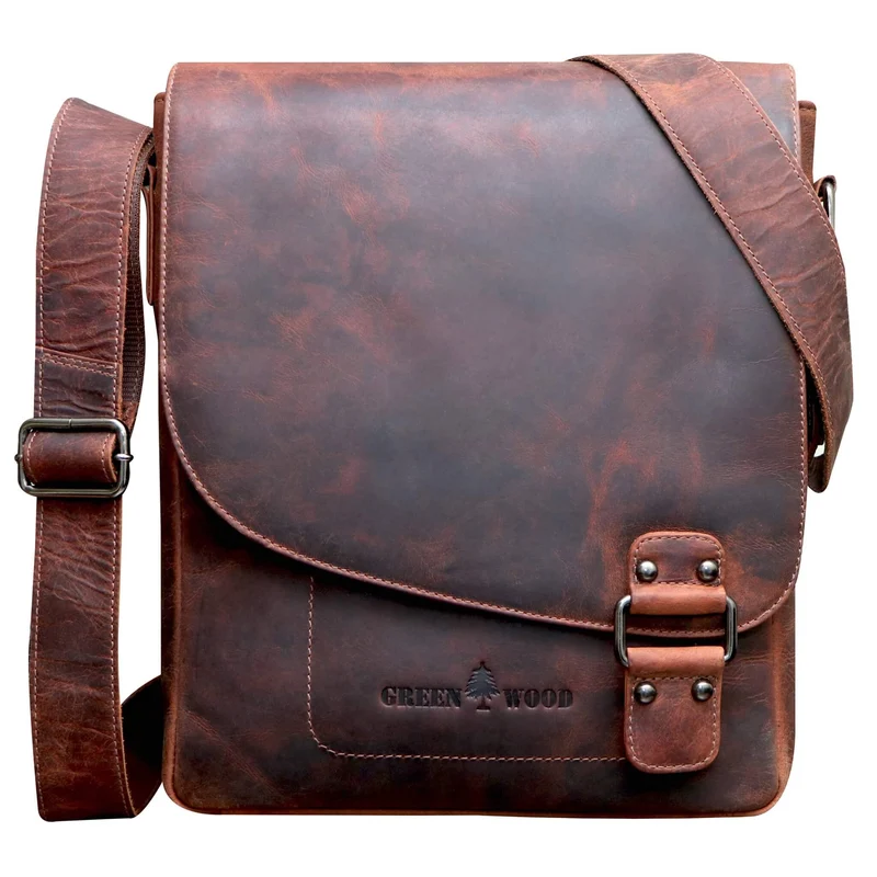 Hetwig Ledertasche Herren Kleine Umhängetasche Damen Crossbody Bag