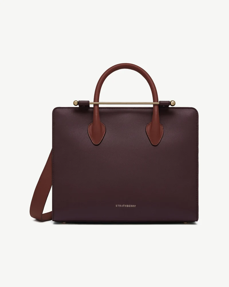 Midi Tote - Burgundy/Walnut/Chestnut