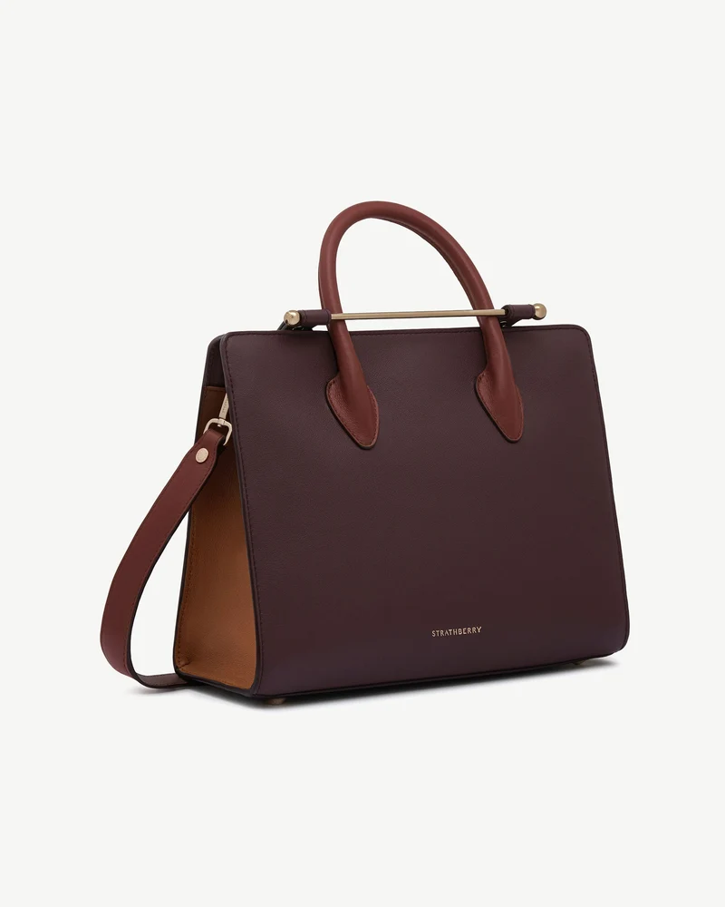 Midi Tote - Burgundy/Walnut/Chestnut