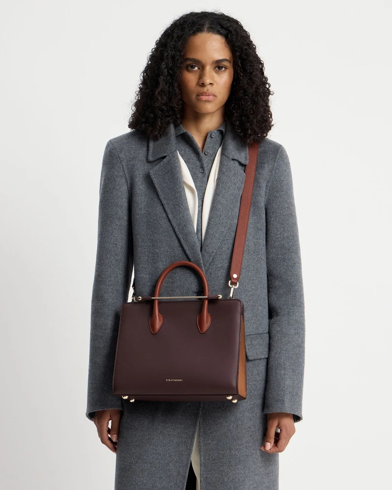 Midi Tote - Burgundy/Walnut/Chestnut