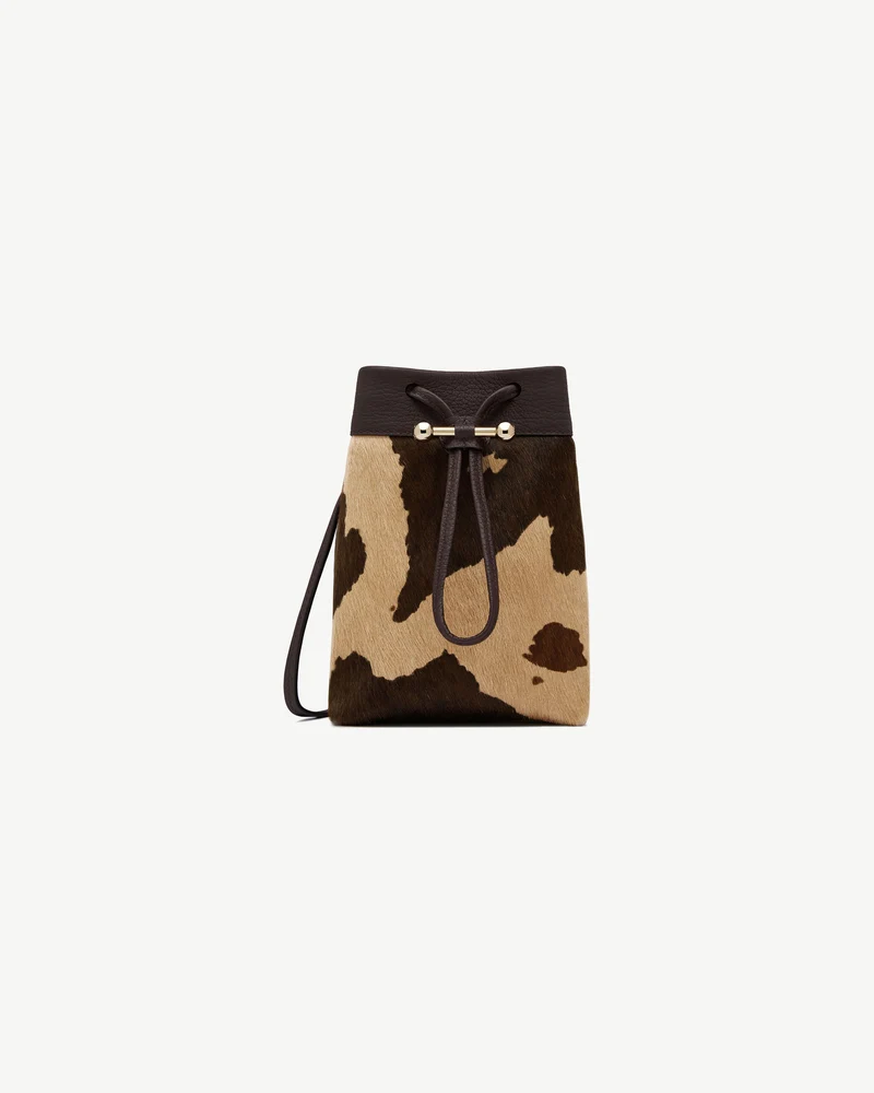 Osette Midi Pouch - Sand/Espresso Spot Print