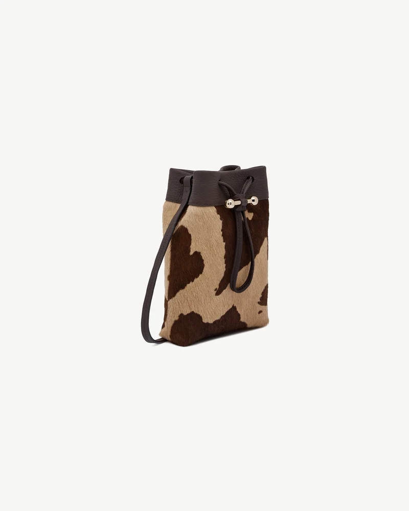 Osette Midi Pouch - Sand/Espresso Spot Print