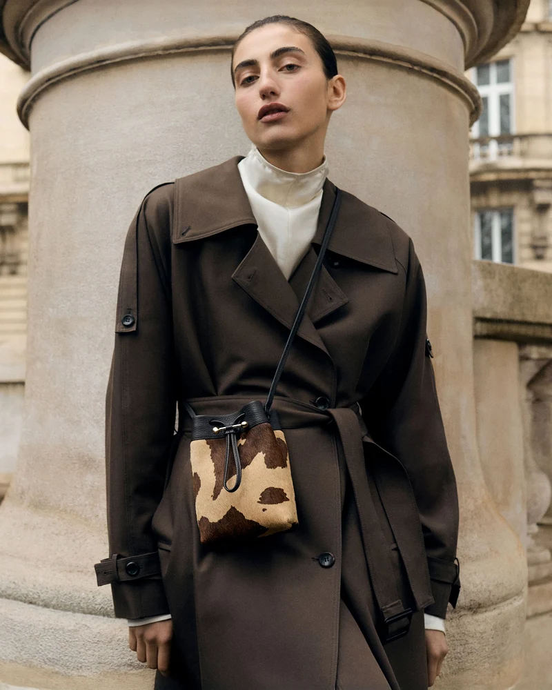 Osette Midi Pouch - Sand/Espresso Spot Print