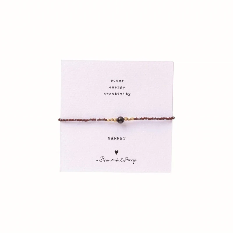 Armband Gold Iris Card Granat
