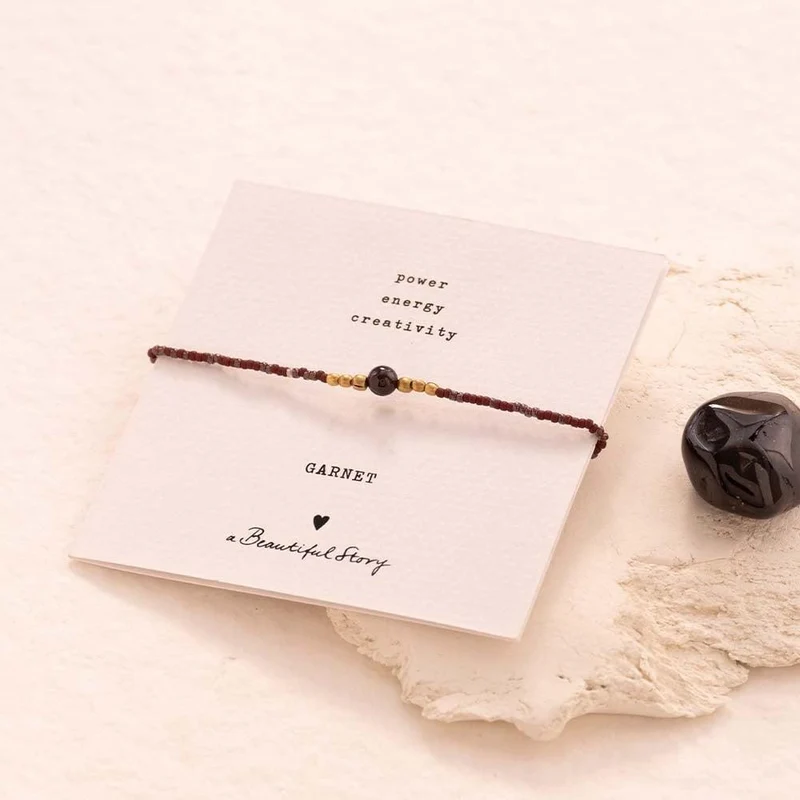 Armband Gold Iris Card Granat