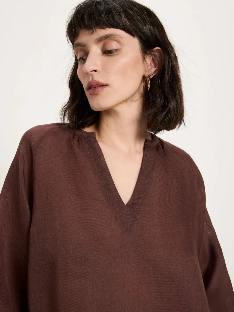 Bluse 3/4 Arm Chocolate