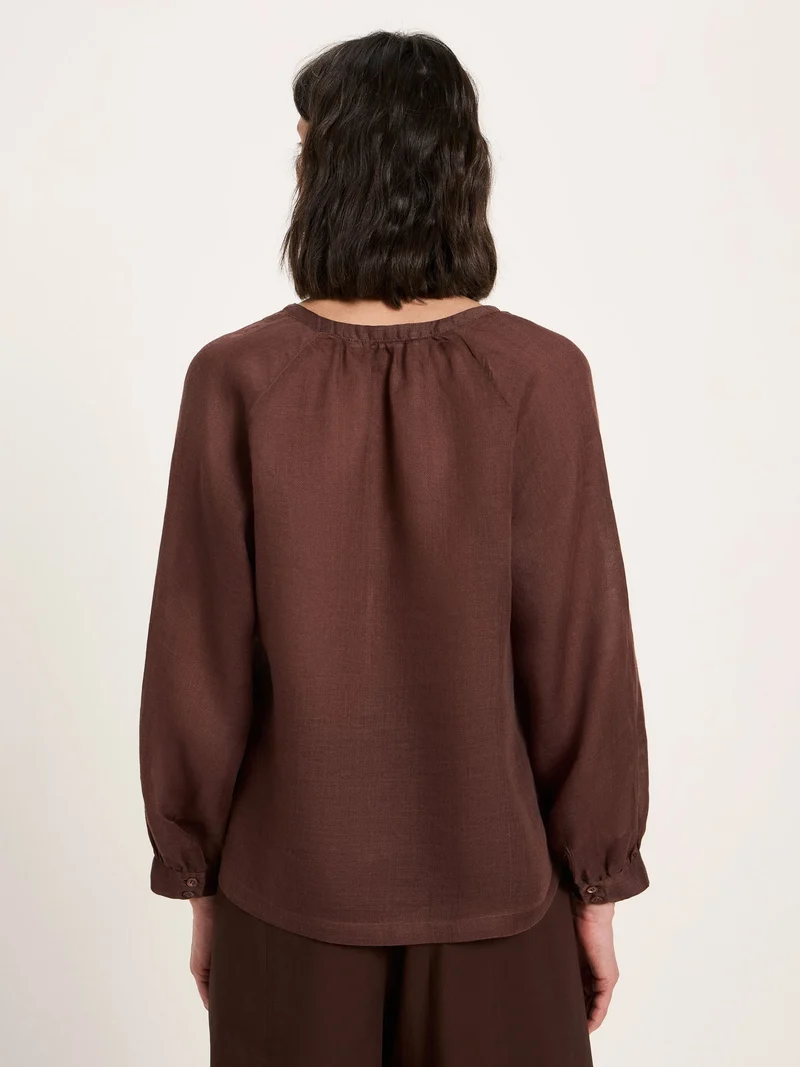 Bluse 3/4 Arm Chocolate