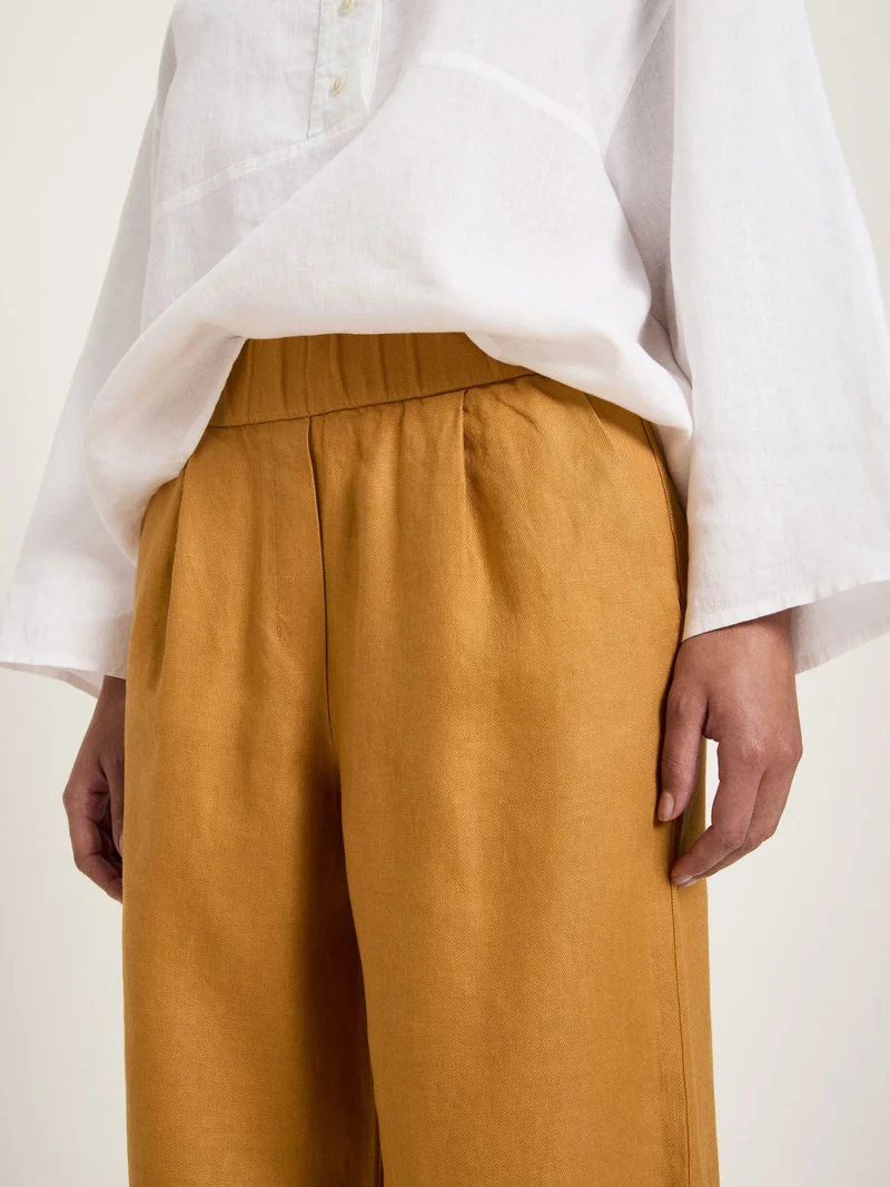 Hose GOTS mit weitem Bein Dark Honey