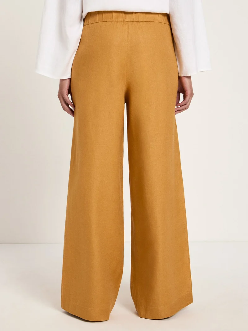 Hose GOTS mit weitem Bein Dark Honey