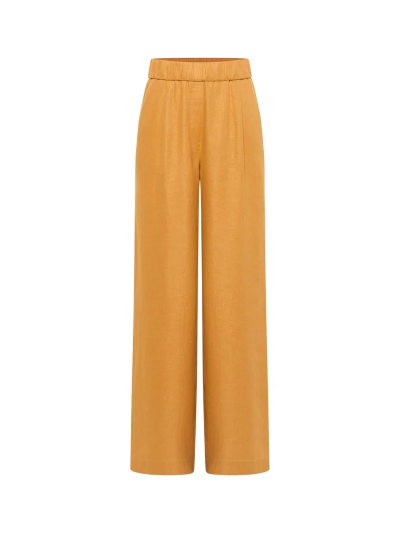 Hose GOTS mit weitem Bein Dark Honey