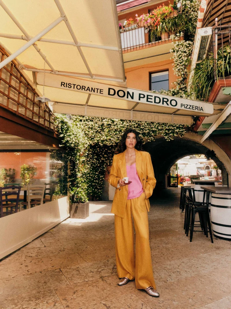 Hose GOTS mit weitem Bein Dark Honey