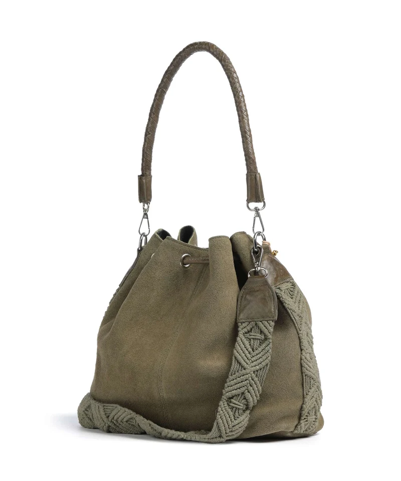 Anokhi Bucket Handtasche olive