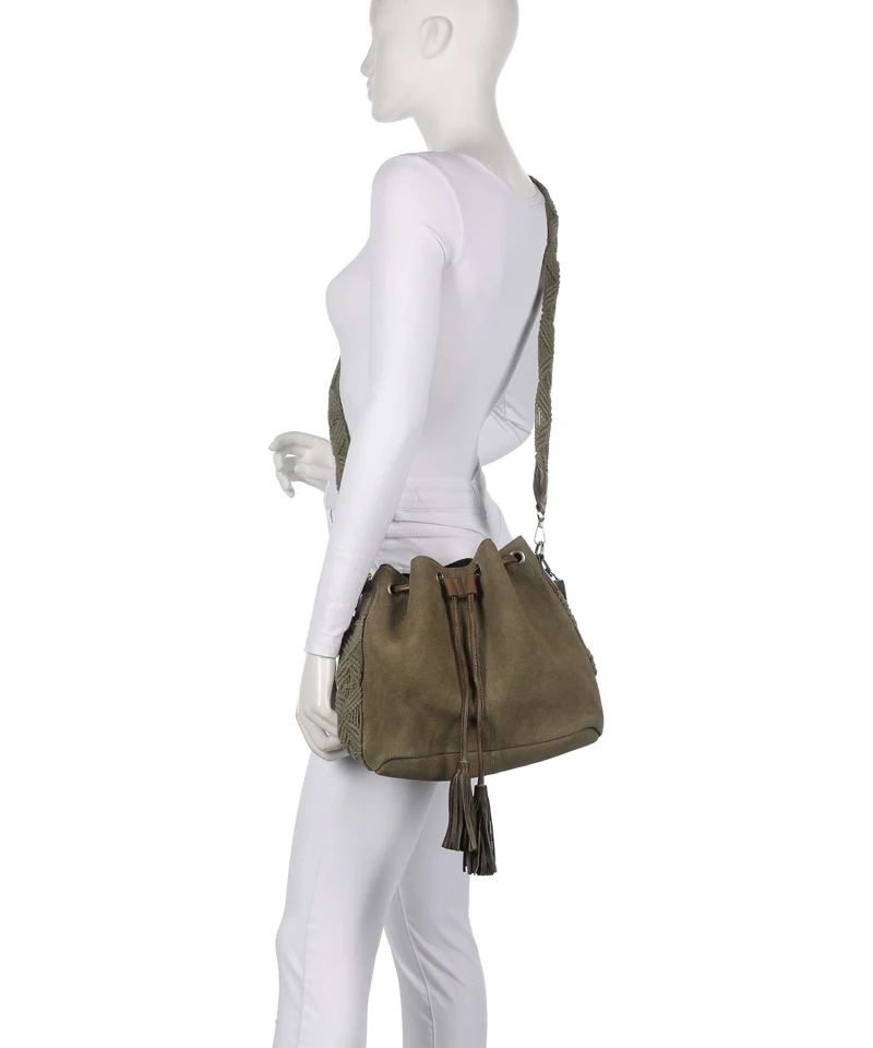 Anokhi Bucket Handtasche olive