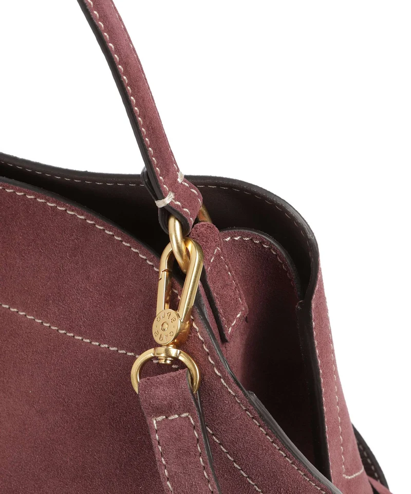 Abro Suede Necessity Small Schultertasche burgundy
