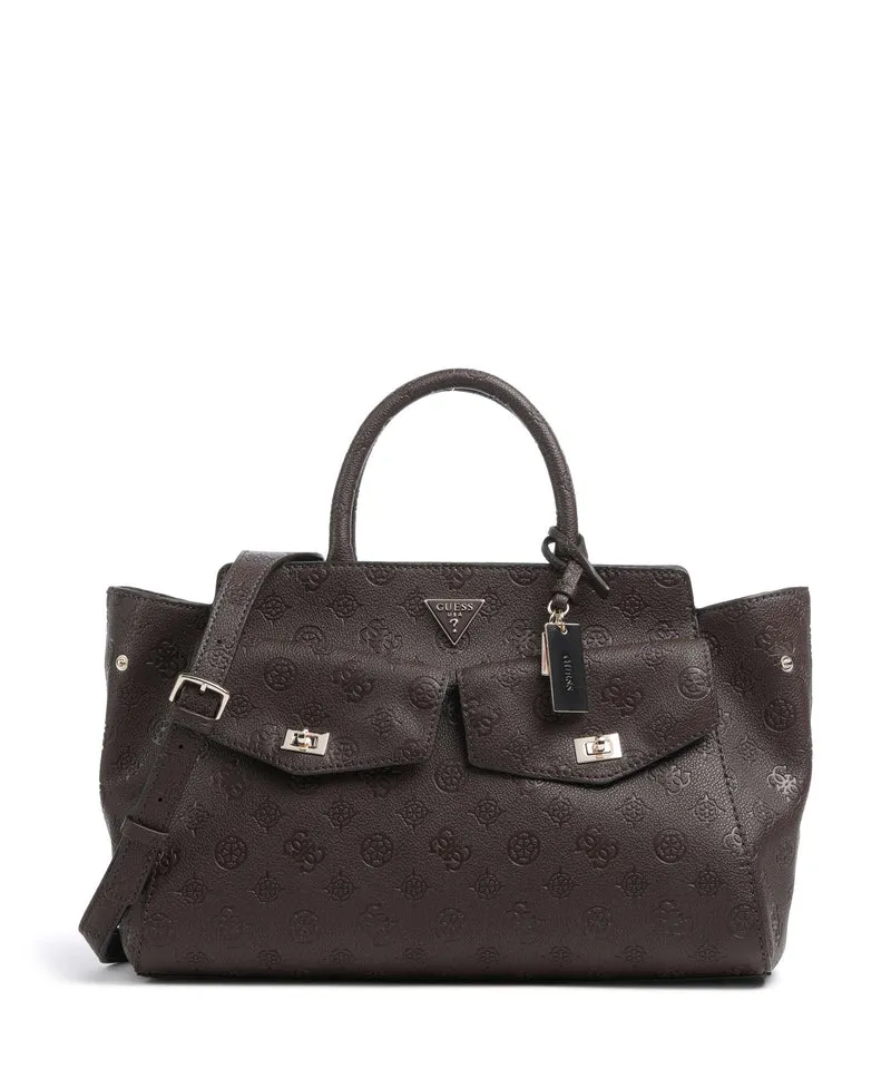 Guess Blake Large Handtasche brown logo