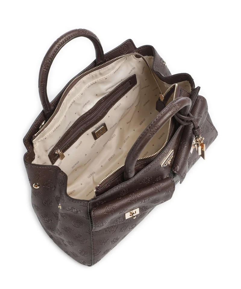 Guess Blake Large Handtasche brown logo