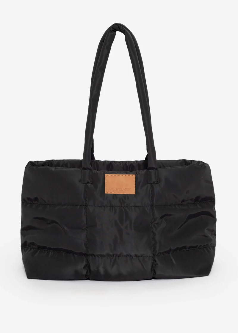 Gesteppter XL Shopper - schwarz