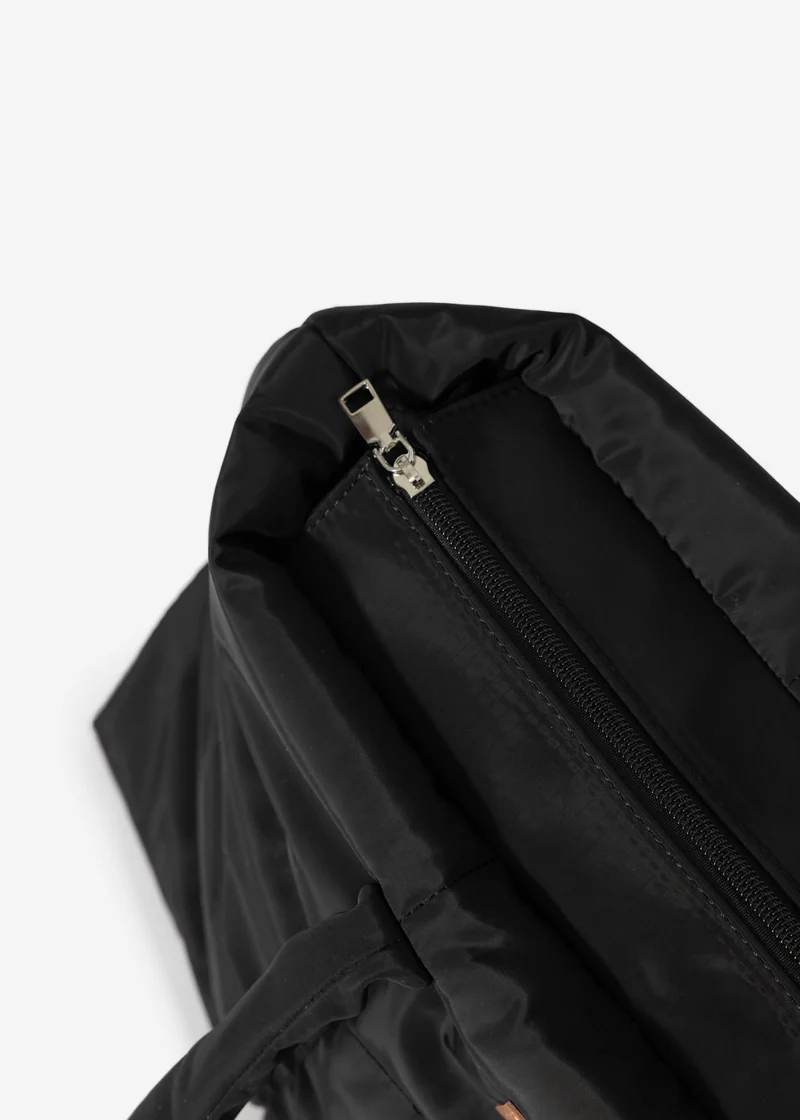 Gesteppter XL Shopper - schwarz