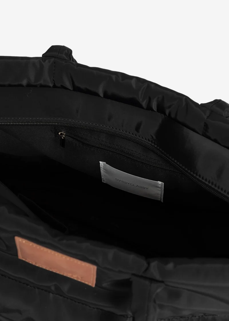Gesteppter XL Shopper - schwarz