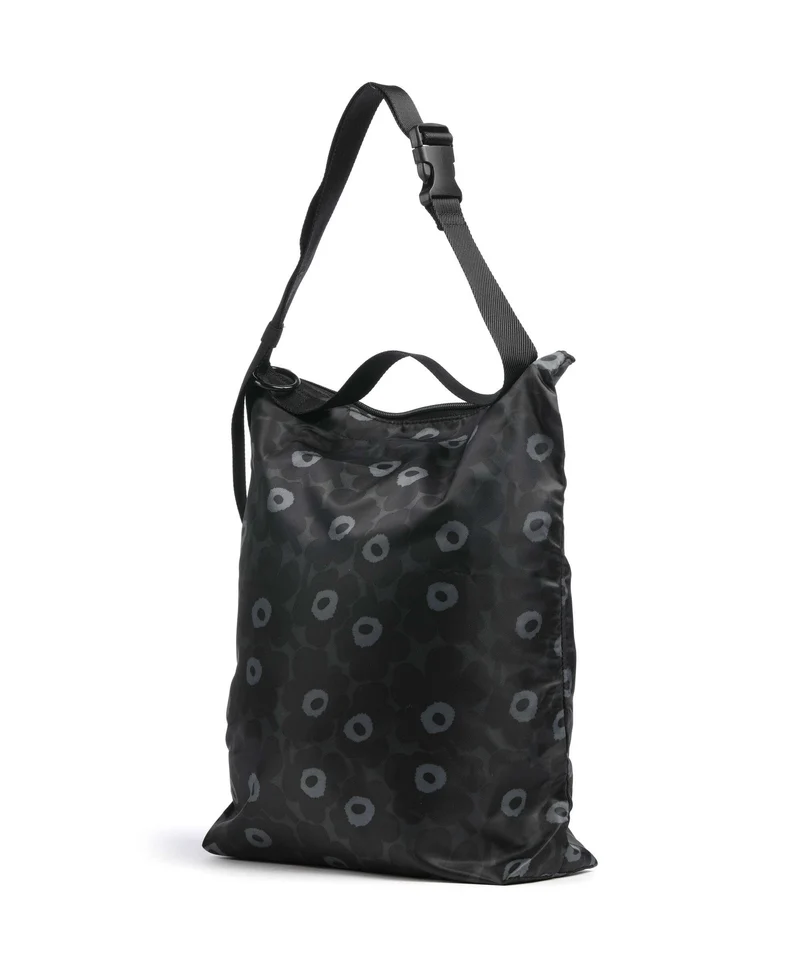 Marimekko Neat Unikko M Beuteltasche black/dark grey