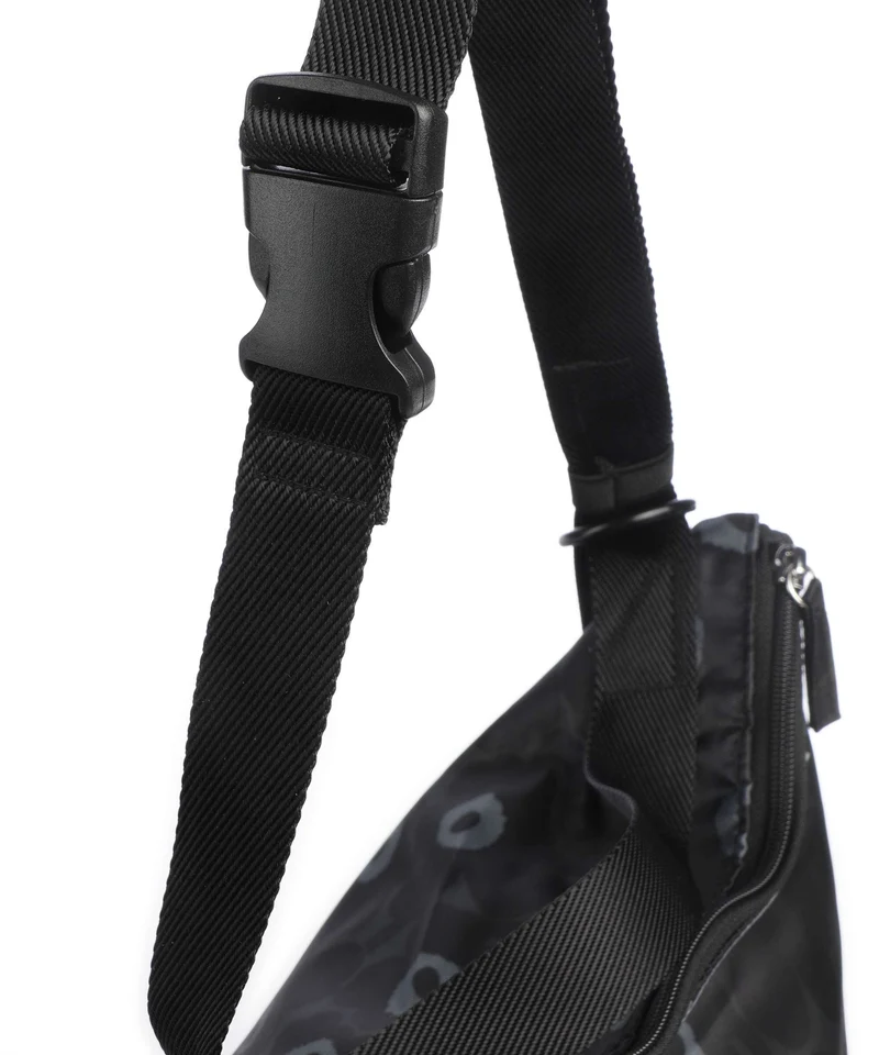 Marimekko Neat Unikko M Beuteltasche black/dark grey