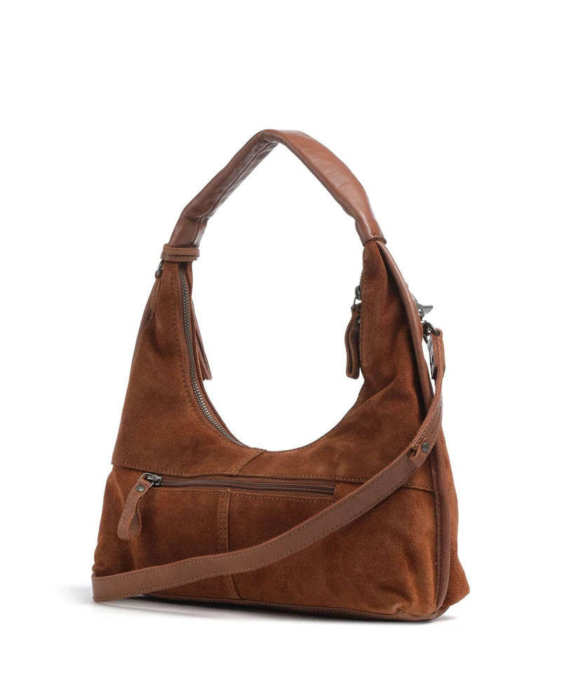 Spikes & Sparrow Suede Mix Gwyn Beuteltasche mocca