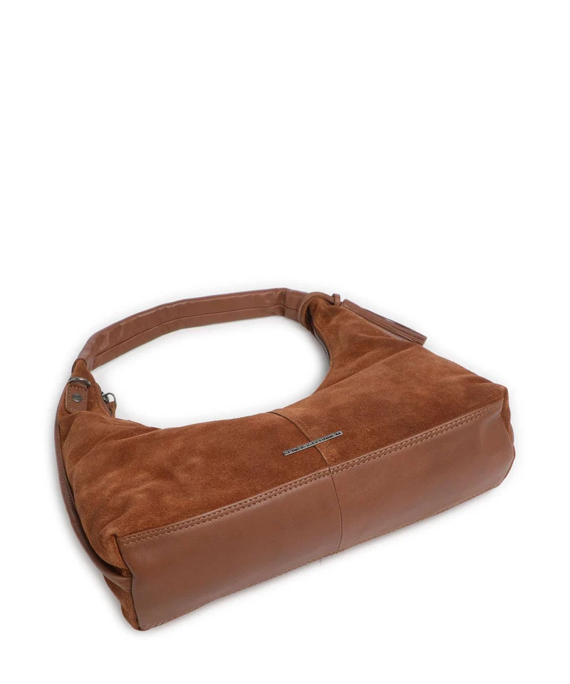 Spikes & Sparrow Suede Mix Gwyn Beuteltasche mocca