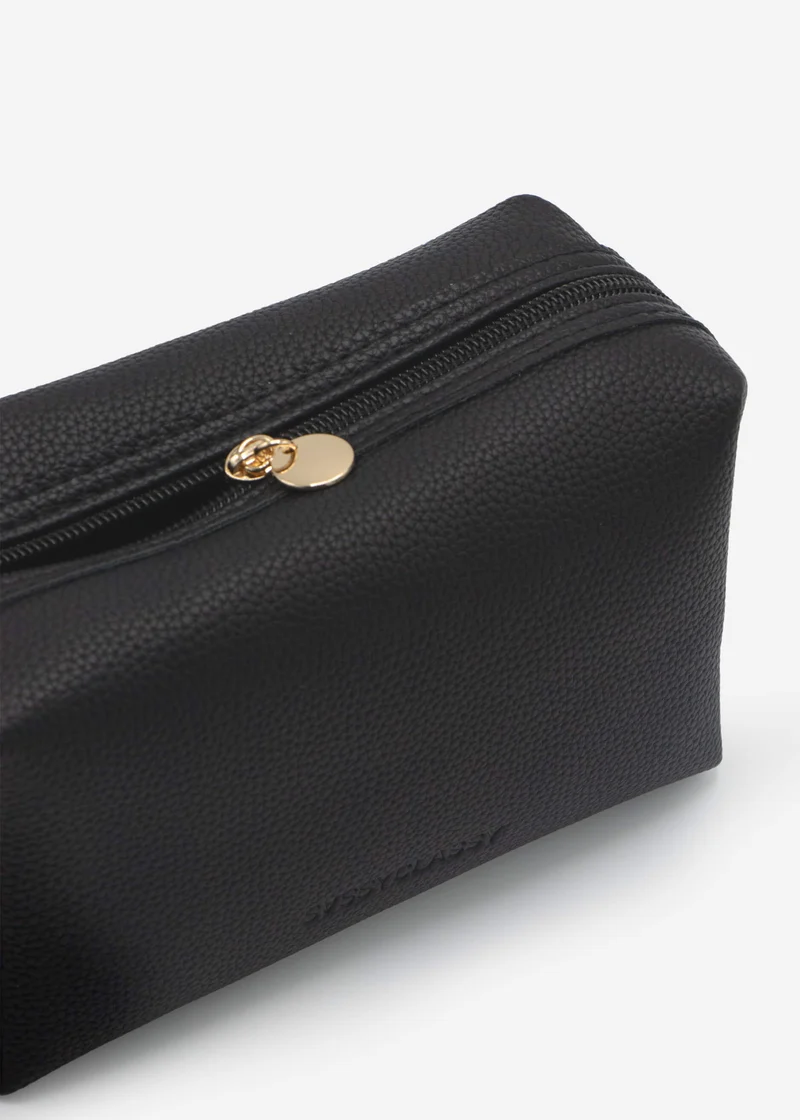 Kleine Kosmetiktasche mit Schlaufe - schwarz